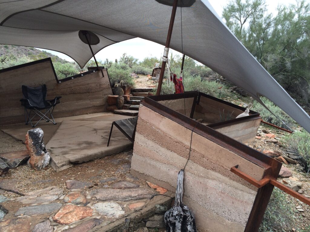 Tent shelter interior. Form inspired by nearby mountain ranges.