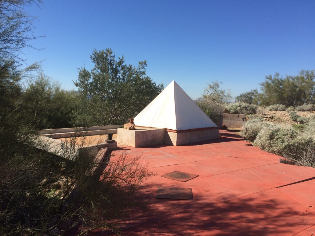 One of the original tents from FLLW's day. Much more modest than today's versions.